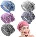 LUKACY Satin Lined Sleep Cap Beanie Hat 6 Pieces Adjustable Bonnet Satin Bonnet for Curly Hair Sleeping caps for Women -Gifts for Ladies