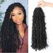 5 Packs 18 Inch Butterfly Crochet Hair for Black Women Faux Locs Pre looped Pre-twisted Braids (18 inch 5 pack, 1b) 18 Inch 5 pack 1b
