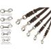 Buy COPCOPET 3-Way Adjustable Dog Leash | 100% Handmade Brown Leather | Durable Chrome Fittings | 3.0m x 12mm | International Shipping - Buy Online on GoSupps.com