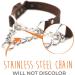 Mighty Paw Leather Martingale Dog Collar | Premium No Pull Training Collar for Dogs - Stainless Steel Chain Cinch - Large, Medium, Small - Brown - Buy Online on GoSupps.com