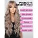 WOKESTAR Long Ombre Ash Blonde Synthetic Hair Wig with Curtain Fringe for Women - Buy Online on GoSupps.com