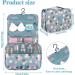 Waterproof Hanging Toiletry Bag | Portable Makeup Pouch with Handle and Hook - Blue | Travel Organizer for Women and Girls - Buy Online on GoSupps.com