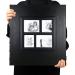 RECUTMS Photo Album Self Adhesive Magnetic DIY Scrapbook 60 Pages 13.3 x 13.4 (Inches) Accommodate 8X10 6X8 5X7 4X6 Photo Wedding Album Memory Book(Black)
