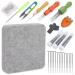 Unberr Needle Felting Pad  122 Pcs Needles Felting Tools  3 Sizes Felting Needles  Wood Handles  Wool Needle Felting Cushion  Soft Needle Felting Pad  Needle Felting Supplies for Basic Felting