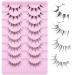 Manga Lashes Individual Natural Look Super Wispy Thin Clear Band Strip Eyelashes Spiky Short Anime Korean Style Head Candy Lashes Single Fake Lashes Pack 8 Pairs 2 Styles by Goddvenus