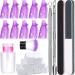 Wendergo Nail Polish Gel Remover Tools Kit with 10 Nail Clips 500 Nail Remover Pads Nail Polish Remover Bottle Cuticle Pusher Cuticle Peeler Nail Brush 100/180 Grits Nail File Buffer Block
