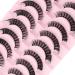 3D Russian Strip Fake Lashes - Cat Eye D Curl Fluffy - 10 Pairs Natural Look Faux Mink Eyelashes | LTJ24 - Buy Online on GoSupps.com