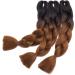  24" Black to Brown Yaki Texture Hair Extensions 24 Inch Easy Braid Synthetic Fiber Corchet Braids One Piece - Buy Online on GoSupps.com