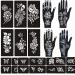 Henna Tattoo Stencils for Women Black Henna Tattoo Templates Flowers Butterflies Reusable Large Size DIY Tattoo Kit  Body Art Stencils for Women and Teen Girls