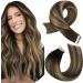 Moresoo Tape in Hair Extensions Balayage Human Hair Extensions Tape in Dark Brown with Caramel Blonde Remy Tape in Extensions 20 Inch 20 Pieces/50g #4/27/4 20 Inch #4/27/4