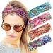 ELACUCOS Headbands for Women Criss Cross Boho Floal Style Head Bands for Women's Hair 4 Pack 4 Count (Pack of 1) Set7