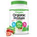 Orgain Organic Vegan Protein Powder, Strawberries & Cream - 21g of Plant Based Protein, Low Net Carbs, Gluten/ Lactose Free, No Sugar Added, Soy Free, Non-GMO, 2.03 Lb