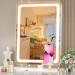 Hasipu Vanity Mirror  16 12 LED Lighted Makeup Mirror with Lights  Smart Touch Control Dimmable 3 Modes Light 360 Rotation Round White