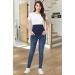 PACBREEZE Women's Maternity Jeans | Over The Belly | Slim Stretchy High Waist Denim Skinny Pants | Dark Blue - Buy Online on GoSupps.com