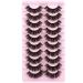 Wiwoseo 3D Faux Mink Eyelashes - 10 Pairs Natural Wispy & Fluffy 17MM Dramatic Effect - Buy Online on GoSupps.com
