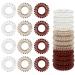 Sularpek 12 pieces spiral hair tie hair tie ladies telephone cable braid rubber women hair tie phone cable spiral for women and girls red -brown light gold transparent