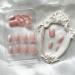 24Pcs Nude Pink Pearlescent Glitter Square Press On Nails - Short Full Cover False Nails for Women & Girls - Glossy Acrylic Daily Nail Art - Buy Online on GoSupps.com