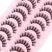 Glowingwin Russian Volume D Curl Hybrid Strip Lashes - 10 Pairs Pack | 3D Curly Faux Mink False Eyelashes | Natural, Fluffy, and Long-Lasting Russian Lashes - Buy Online on GoSupps.com