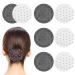 Ruicaifu 8pcs Elastic Hair Nets Shiny Invisible Hair Net Bun Cover with Rhinestones Elastic Edge Mesh Women Hair Nets for Ballet Dancer Chef Nurse Bank Officer (Black and White)