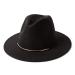HUDANHUWEI Womens Fedora Hats with Belt Buckle Wide Brim Panama Fedora Cap A-black