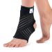 Actesso Ankle Support Sleeve with Strap - The Ultimate Support for Weak Ankles Sprains and Sports Injury. Ideal for Men & Women & Left or Right (M (Pack of 1) Black) M (Pack of 1) Black