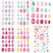 96 pieces of nails to stick on for children self -adhesive artificial fingernails set false artificial nails with self -adhesive street stones for girls little hands women