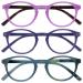 Opulize zen reading glasses 3 Pack Small round frame spring hinges scratch-resistant pink purple turquoise men women rrr24-45q +1.00 pink / purple / turquoise blue +1.00 dioptries