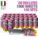 Sticky lint roller. Pet hair remover. 28 refill. 140 metres long roll of sticky paper. Suitable for clothes hair pets sofas rugs carpets seats lint dust. 100% made in Italy - Buy Online on GoSupps.com
