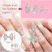 24 Pieces 3D Nail Bows Charms Rhinestones Alloy Pearl Bowknot Nail Accessory - Women Girls Nail Salon DIY Decorations (Silver Laser) - Buy Online on GoSupps.com