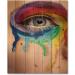 DesignQ Close Up Eye Wall Art | Modern Multi-Color Wood Decor | Large Pine Wood Panels for Contemporary Spaces - Buy Online on GoSupps.com