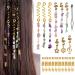 40Pcs Hair Jewelry for Braids, hoyuwak Natural Colored Crystal Stone Hair Braid Accessories Metal Hair Charms Gold Loc Dreadlock Hair Spirals Cuffs Rings for Women Girls Hairstyle Decoration
