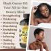 Organic Black Castor Oil - 100% Pure Cold-Pressed Hair Growth Oil for Thicker Hair Eyelashes & Eyebrows - Hexane-Free Natural Treatment with Scalp Massager - 4 fl oz - Buy Online on GoSupps.com