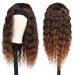 LuLu haireate Headband Wigs for Black Women Long Wavy Wigs with Headband Attached 24 Inch Glueless Synthetic Wigs for Daily Wear(Brown) 1B/30