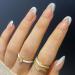 Novo Ovo Oval Almond Press-On Nails | Silver Glitter French Tip | Short/Medium Length Artificial Fingernails with Glue - Buy Online on GoSupps.com