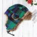 ONWAY Buffalo Plaid Aviator Fur Trapper Hat | Green Ushanka Eskimo Russian Bomber Hat for Women Men - Buy Online on GoSupps.com