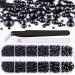 Belleboost Flat Back Pearls Kits 1 Box of Flatback Black Half Round Pearls with Pickup Pencil and Tweezer for Home DIY and Professional Nail Art  Face Makeup and Craft 15-1 box black