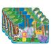 CounterArt Jungle Friends 4 Pack Reversible Easy Care Flexible Plastic Placemats Made in The USA BPA Free PVC Free Easily Wipes Clean