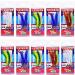 10pks Colors Fish WOW! Fishing Feather Rig Rockfish Rigged Rock cod Lures Jigging Rig with 5/0 Two High-Carbon Steel Hooks