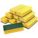Professional Quality Plastered Sponge XL Pot Cleaner | Jumbo Flush Cleaning Sponge | 60s Pack - 15.5 x 6.8 x 4 cm - Yellow/Green - Buy Online on GoSupps.com