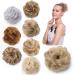 Scrunchy Scrunchie Bun Short Messy Hair Bun Donut Hair Updo Hairpiece Ribbon Ponytail Extensions -Ash/Blond 35g 35 g Ash/Blond