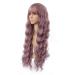 26 inch Pink Wavy Wig with Air Bangs - Heat Resistant Synthetic Hair Replacement for Women - Perfect for Party and Cosplay - Buy Online on GoSupps.com