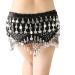 Belly Dance Hip Scarf for Women - Black Silver S/M/L/XL Size Options - Buy Online on GoSupps.com