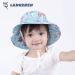 LANGZHEN Baby Girls Beach Sun Hat Adjustable Wide Brim with Chin Strap - Coral-Turquoise 6-12 Months - Buy Online on GoSupps.com