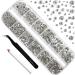 2500pcs Crystal Flatback Rhinestones Set | Beadsland Rhinestones for Makeup & Nails | Includes Tweezers & Wax Pencil | Clear SS4-SS30 - Buy Online on GoSupps.com
