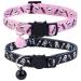 BoomBone Skull Cat Collar Breakaway with Bell,Pack of 2 Safe Halloween Puppy Collars