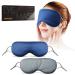 Sleep Mask 2 Packs Cool Warm Two-Sided Fabric Eye Mask with Adjustable Ear Loops for Sleeping Eye Sleep Shade Cover Blocks Light Reduces Puffy Eyes Gifts