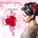 PAGOW Red Floral Hair Clip Comb - Bridal Rose Headpiece for Women, Perfect Gift for Wedding, Prom, and Special Occasions - Buy Online on GoSupps.com