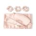 SACHEU Silky Sleep Set - 100% Satin Vegan Silk Pillowcase Set with 3 Scrunchies and Eye Mask Satin Pillowcase for Hair Satin Pillowcases Reduce Frizz Soft Fits Standard/Queen Size Pillow - Pink