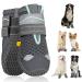 Slowton dog shoes Paw protection 2 pieces of breathable dogs shoes outdoor with non-slip sole adjustable reflective Velcro fastener Hunde boots for small medium and large dogs size 8: width 7.5 cm a.GRAU-on-breathing active (2 pieces)