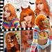 Kellynee Orange Shoulder Length Wig with Bangs - Natural Synthetic Cute Wig for Daily, Halloween, Party, Cosplay - Buy Online on GoSupps.com